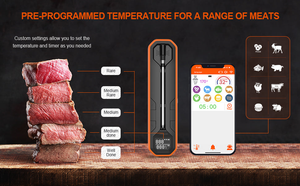 FireTrack™ Bluetooth Meat Thermometer