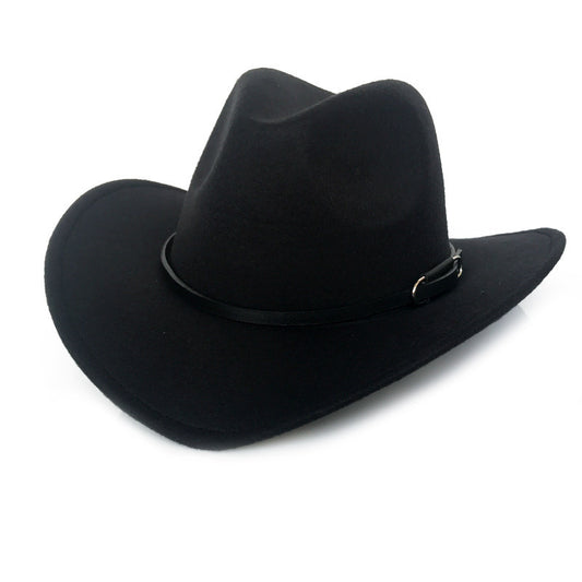 Vintage Autumn And Winter Men's Woolen Western Cowboy Hat