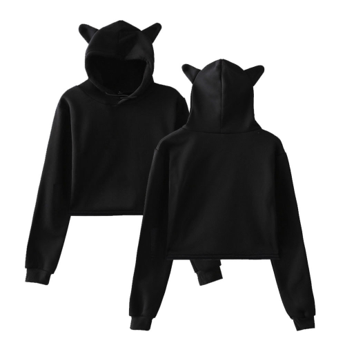 Viral cat sweater with cat ears on hood "Meow"