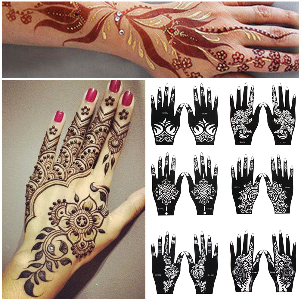 Temporary Henna Tattoos for Hands (Set of 2)