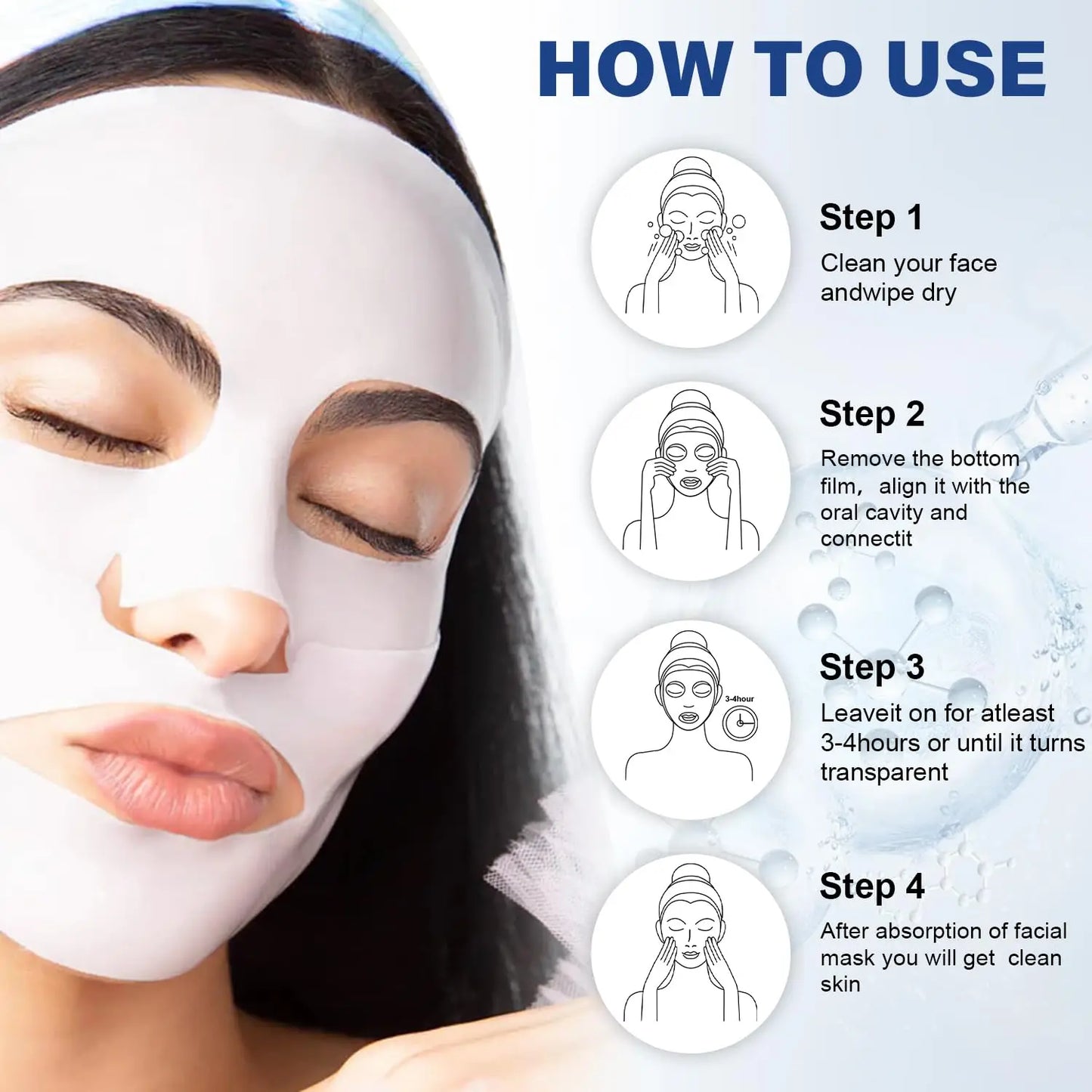 Deep Collagen anti Wrinkle Lifting Mask Collagen Face Mask Overnight, Deep Collagen Mask for Lifting Firming Moisturizing(5Pack)