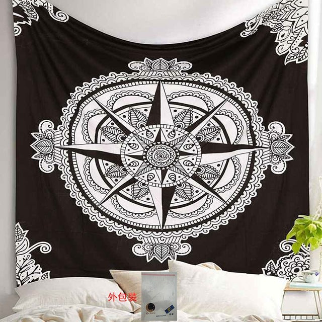 Boho 59x70in  Zodiac and Moon Tapestry Wall Hanging