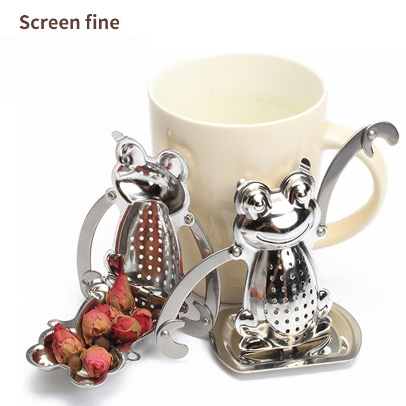 Frog-Shaped Tea Maker Creative 304 Stainless Steel Tea Leak Animal Tea Filter Tea Filter Mesh Accessories