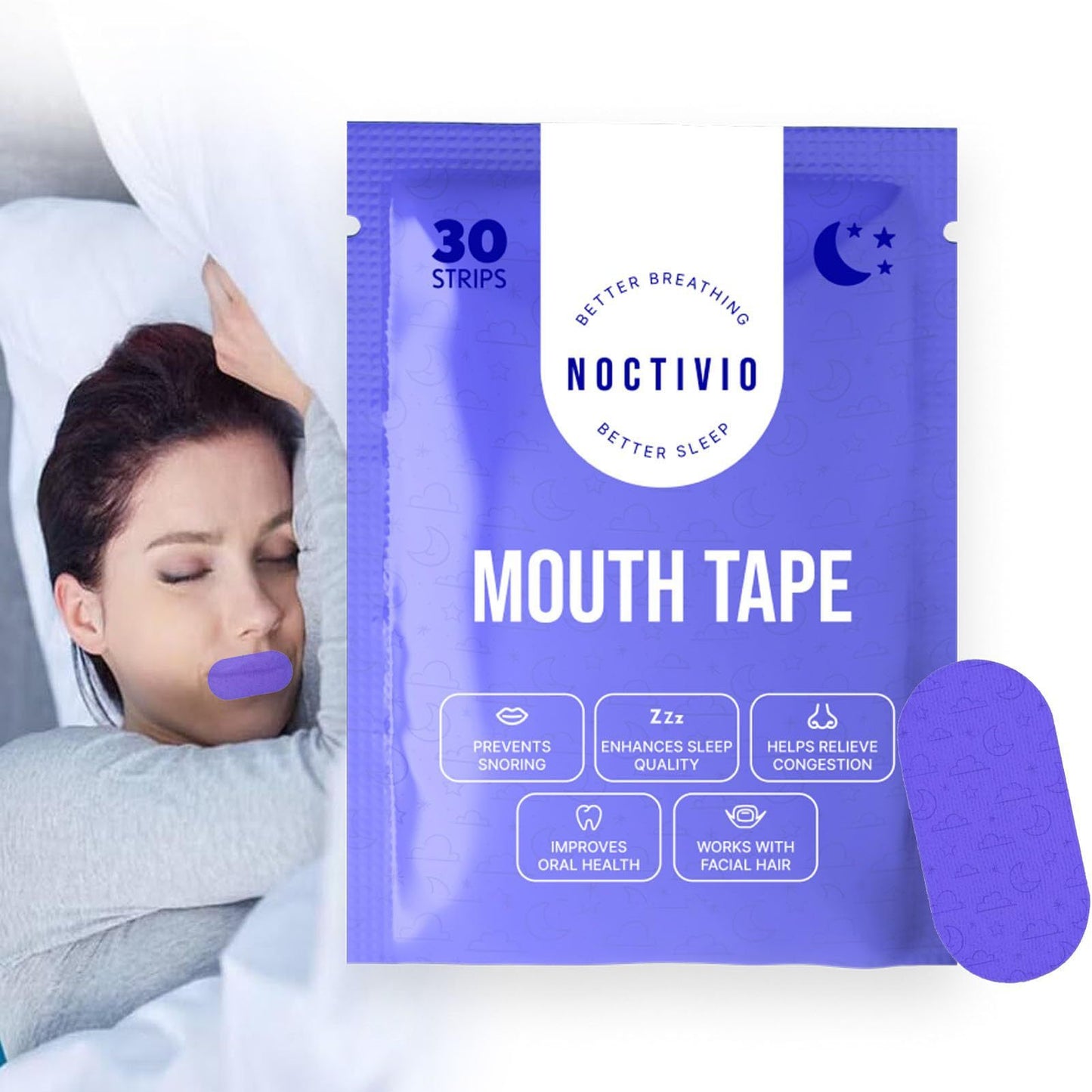 SleepEasy™ Mouth Sleep Tape (Purple)