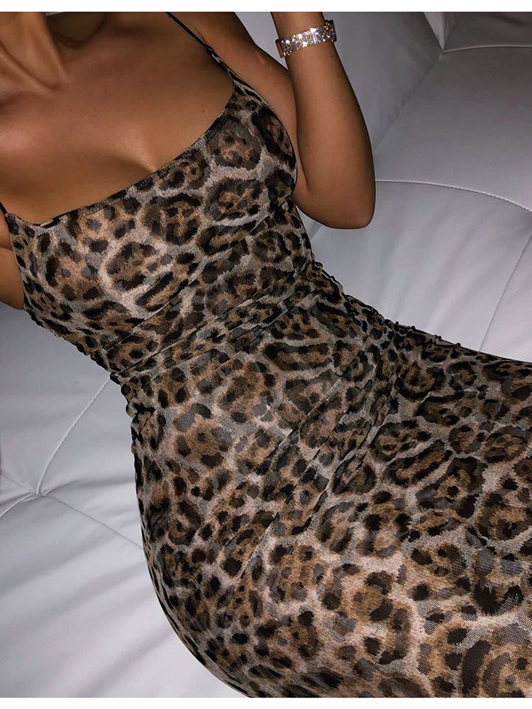 Leopard print camisole dress