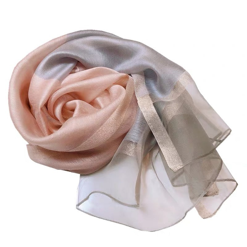 Thin Silk Color Matching Fashion Silk Scarves