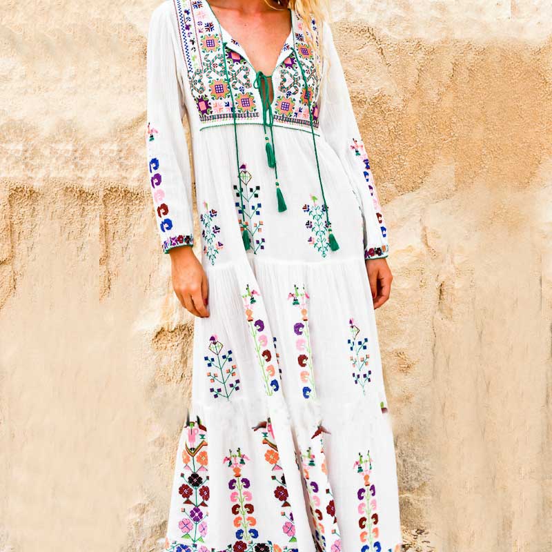 Maxi Boho Embroidery Dress