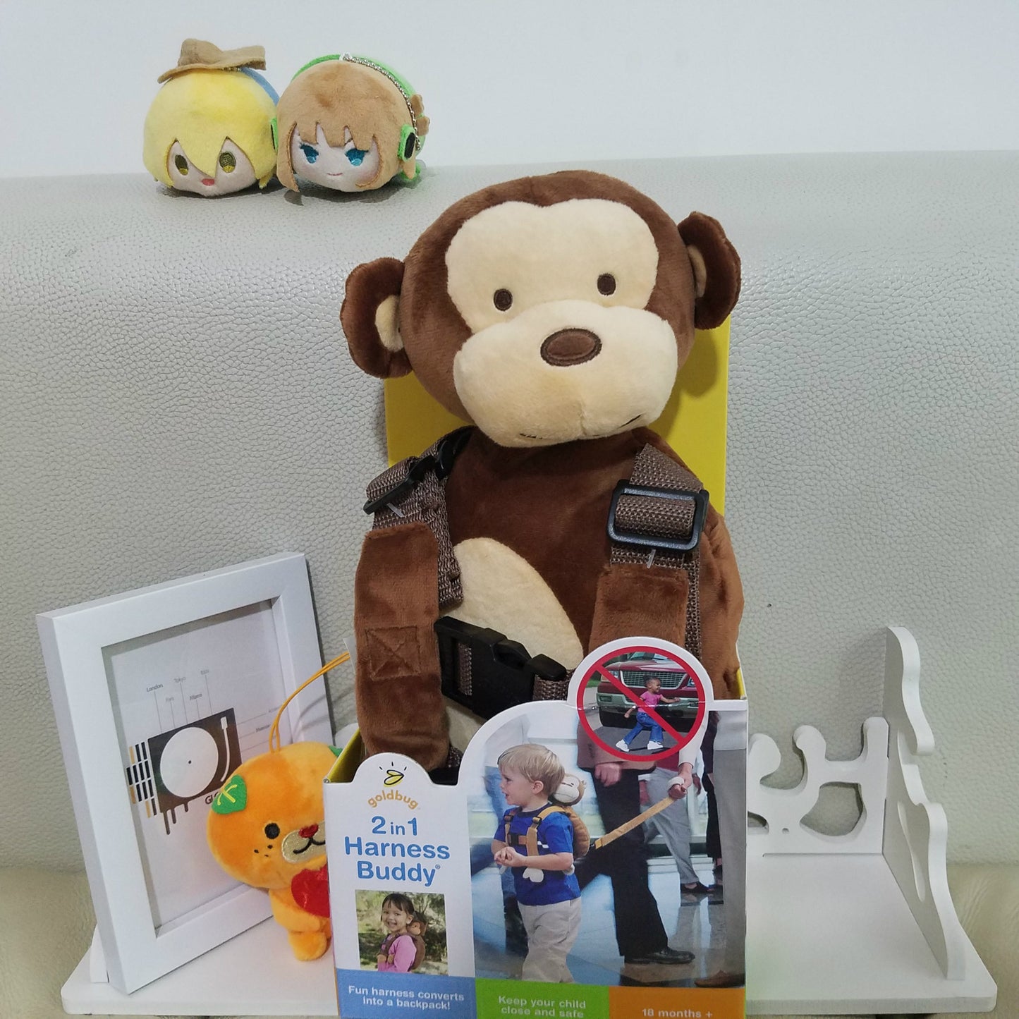 New monkey against lost knapsack cartoon children's book bag baby safety step belt Toy Plush bag