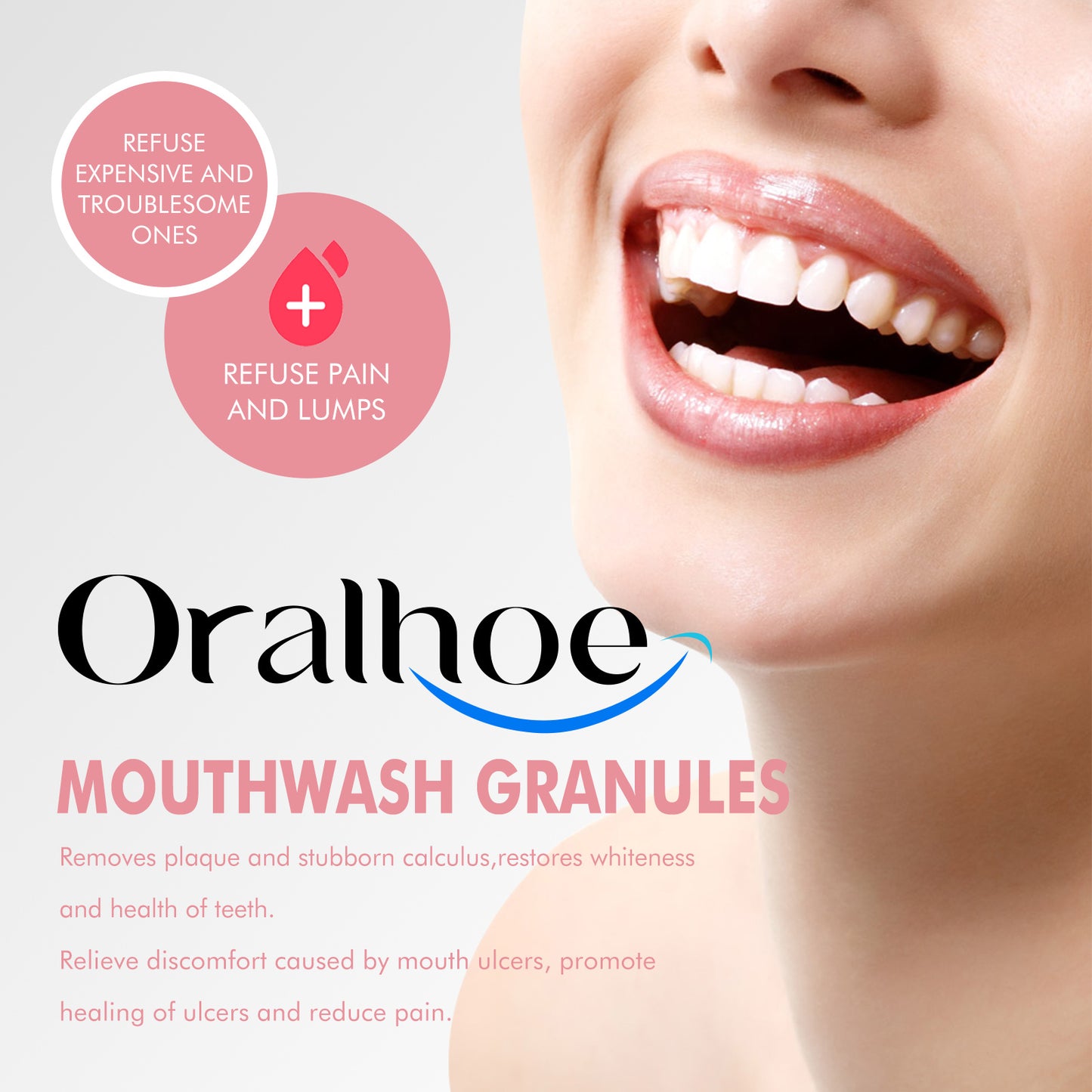 Oralhoe Peach Flavor Teeth Cleaning Mouthwash Pellets Breath Long Lasting Fragrance Clean Gums Portable Mouthwash Pellets