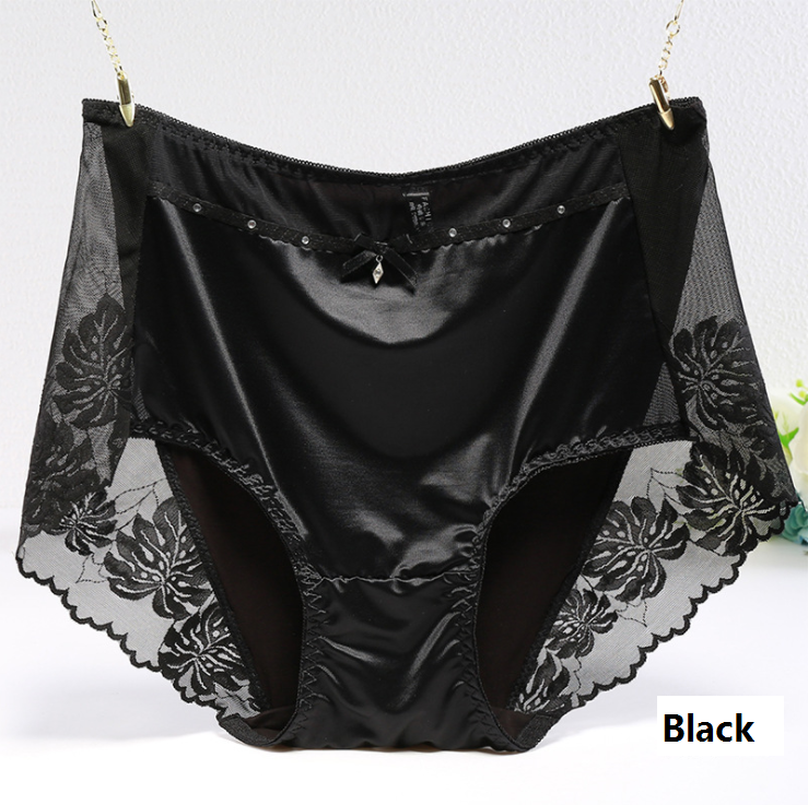 Plus Size Underwear for Women Sexy Thin Transparent Lace Modal Cotton Panties with High Waist Big Size Briefs of Large Sizes