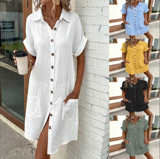 Button-Up Mid-length Dress