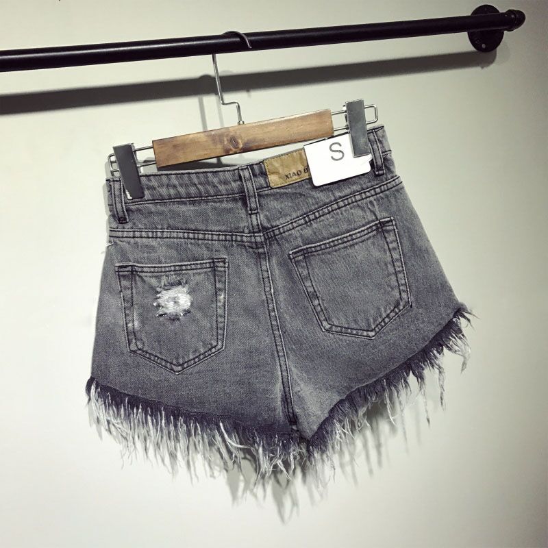 boho female fashion casual summer cool women denim booty Shorts high waists fur-lined leg-openings sexy short Jeans