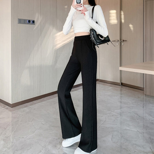 Spring And Autumn Thin High Waist Stretch Slim Suit Pants For Women