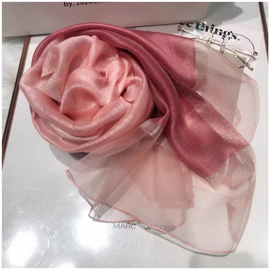 Thin Silk Color Matching Fashion Silk Scarves