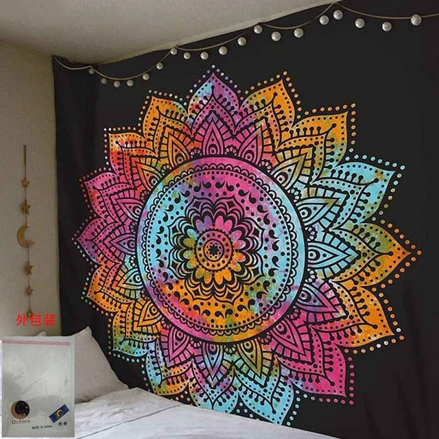 Boho 59x70in  Zodiac and Moon Tapestry Wall Hanging