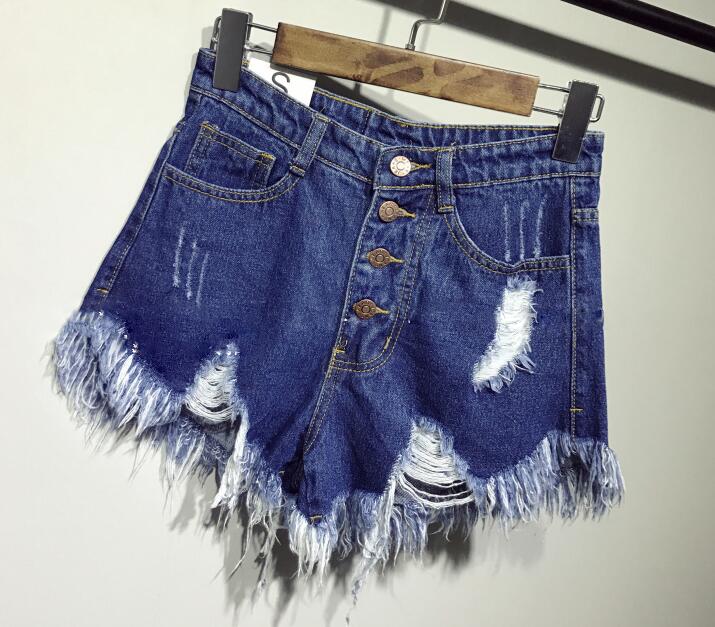 boho female fashion casual summer cool women denim booty Shorts high waists fur-lined leg-openings sexy short Jeans