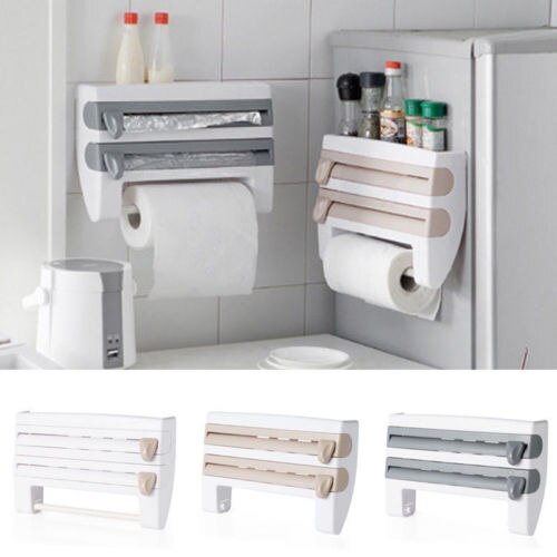 4 in 1 Kitchen Organizer Wall Mount- Towel -Roll- Holder- Hanger- Organizer