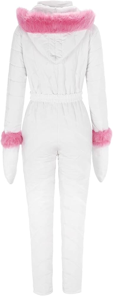 LuxeTrail™ Winter Jumpsuit (White/Pink)