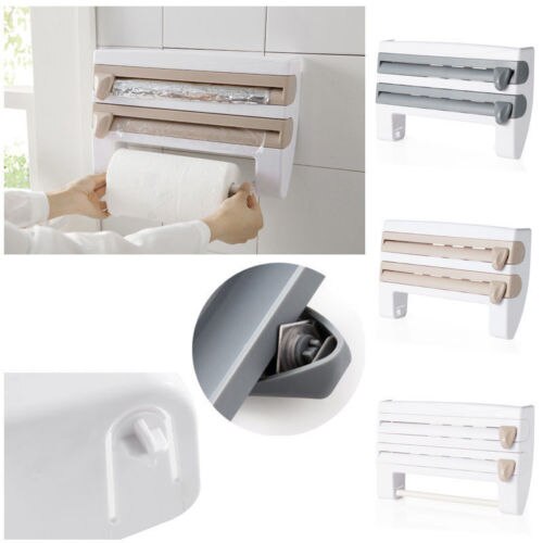 4 in 1 Kitchen Organizer Wall Mount- Towel -Roll- Holder- Hanger- Organizer