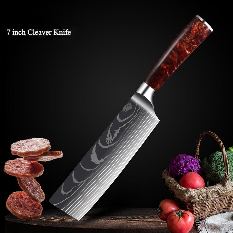 Professinal Knife Set Kitchen Knives Professional Chef Knives Kitchen Knife Japanese 5CR15 440C High Carbon Stainless Steel Pattern Knife