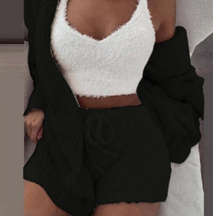 Cozy 3 piece Cami, Short & Cardigan Set