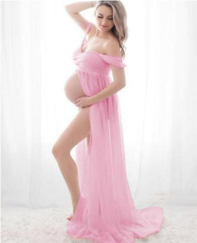 Maternity Photo Dress Front  Mopping Foor Long Skirt Dress