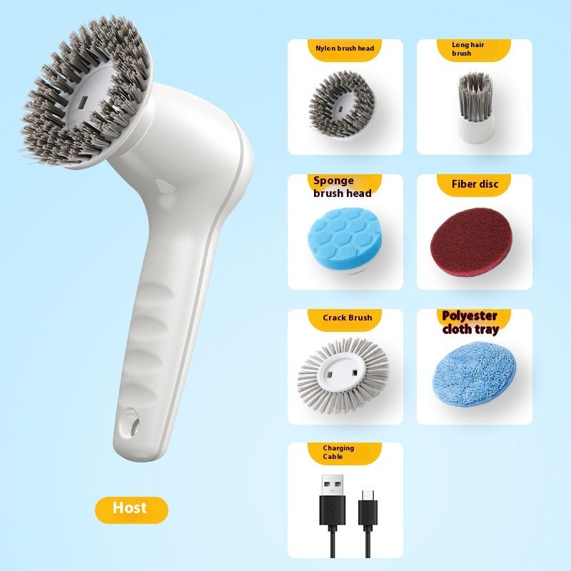 Six-in-one Digital Display Two-gear Multifunctional Electric Cleaning Brush