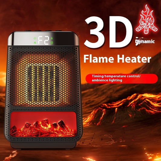 3D Dynamic Flame Warm Air Blower Small Household Electric Heater