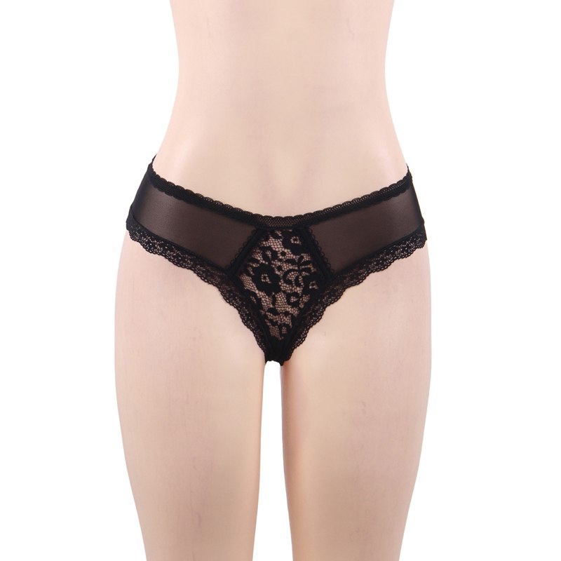 Sexy Lace Briefs See-Through Sexy Underwear- Floral Brazilian Panties