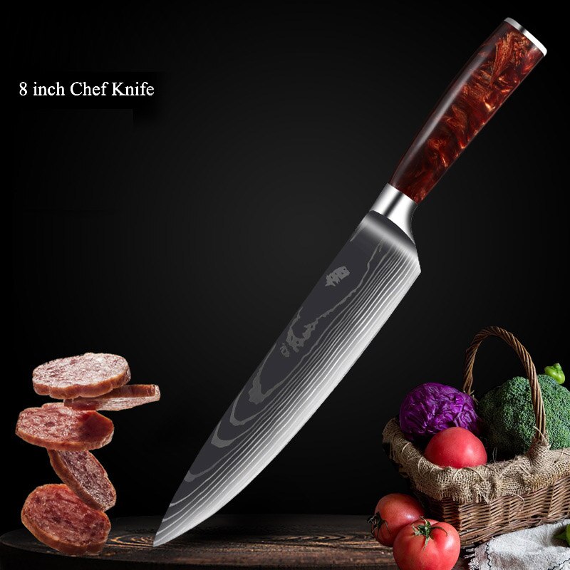 Professinal Knife Set Kitchen Knives Professional Chef Knives Kitchen Knife Japanese 5CR15 440C High Carbon Stainless Steel Pattern Knife