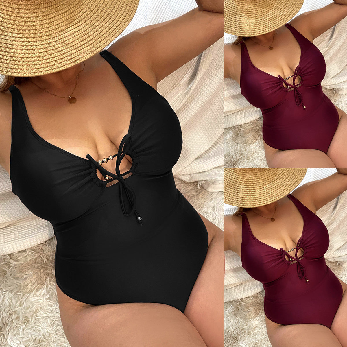 Stunning Backless One-Piece Swimsuit for Plus Size Beauties