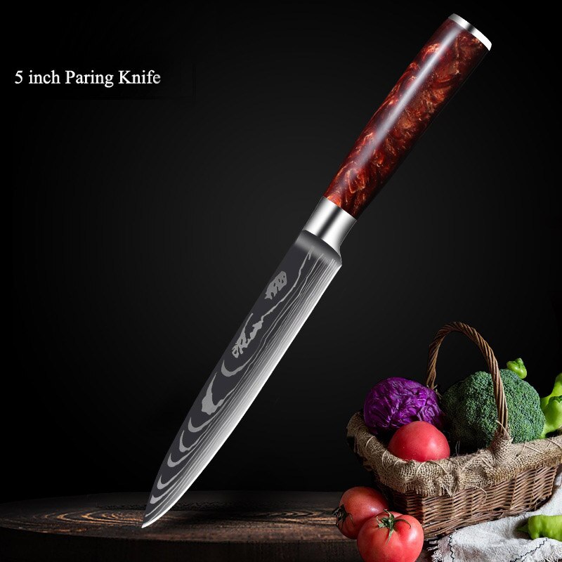 Professinal Knife Set Kitchen Knives Professional Chef Knives Kitchen Knife Japanese 5CR15 440C High Carbon Stainless Steel Pattern Knife