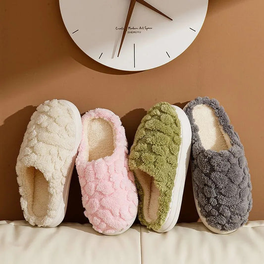 Puff Plush Non Slip Cotton Slippers