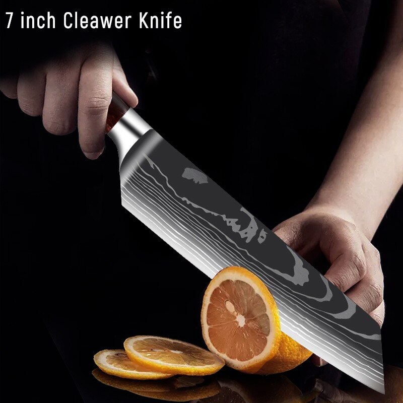 Professinal Knife Set Kitchen Knives Professional Chef Knives Kitchen Knife Japanese 5CR15 440C High Carbon Stainless Steel Pattern Knife