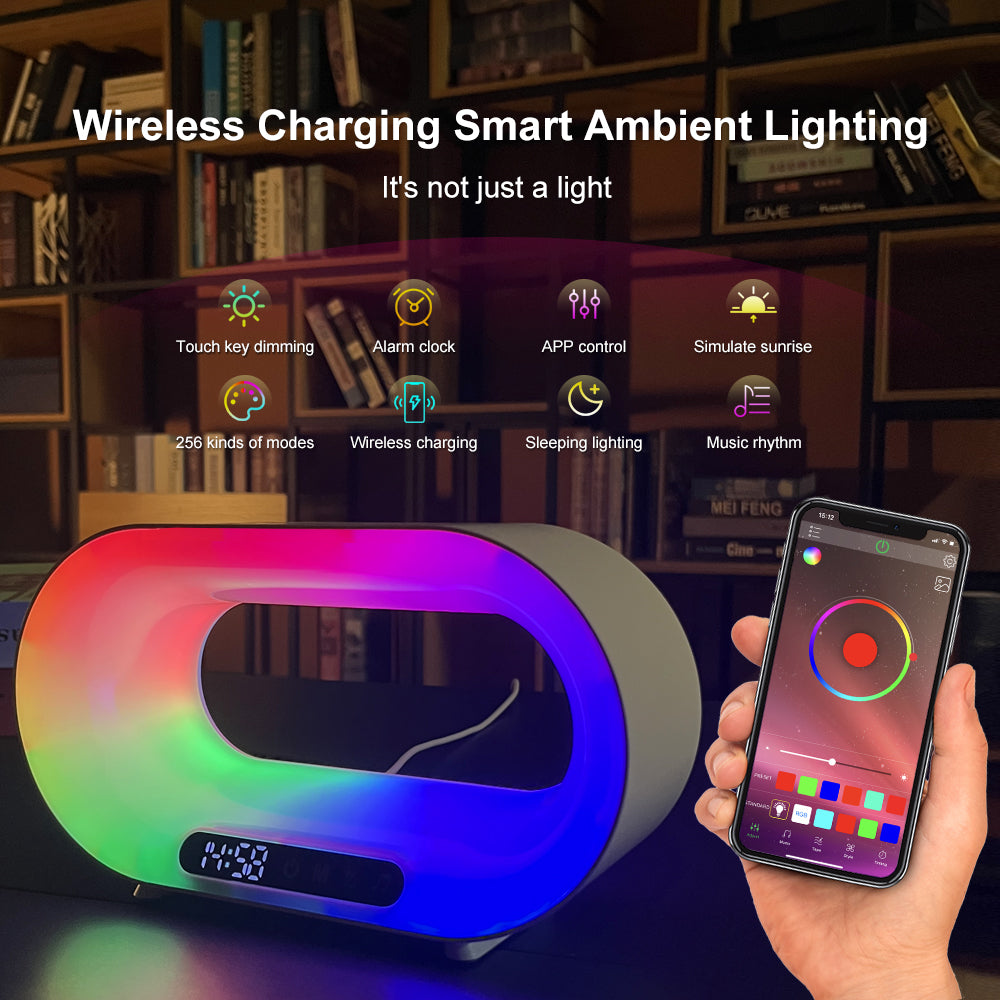 GlowCharge Capsule™ - Wireless Charger Alarm Clock