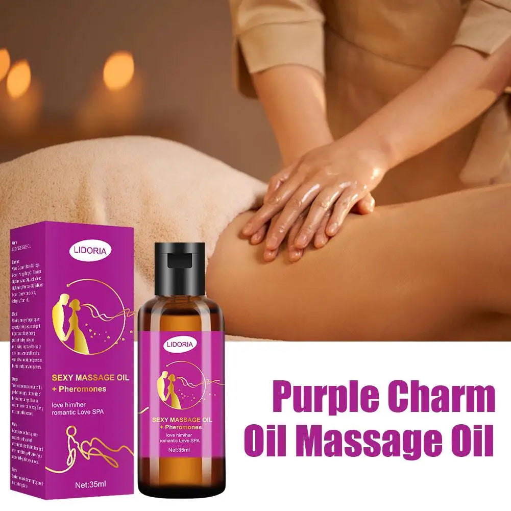 New Couple Essential Oil Purple Charming Massage Oil Women Stress Natural Essential Spa Moisturizing Reduce Nourish Relaxin Q3T5