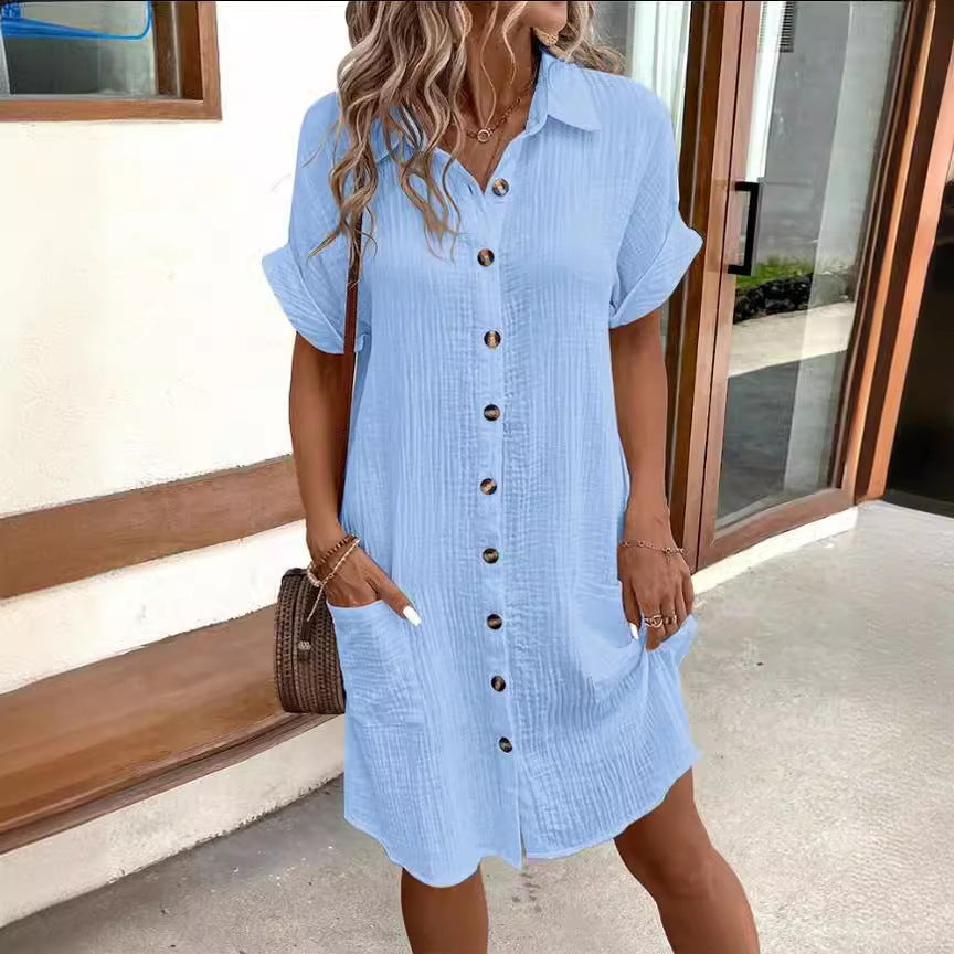 Button-Up Mid-length Dress