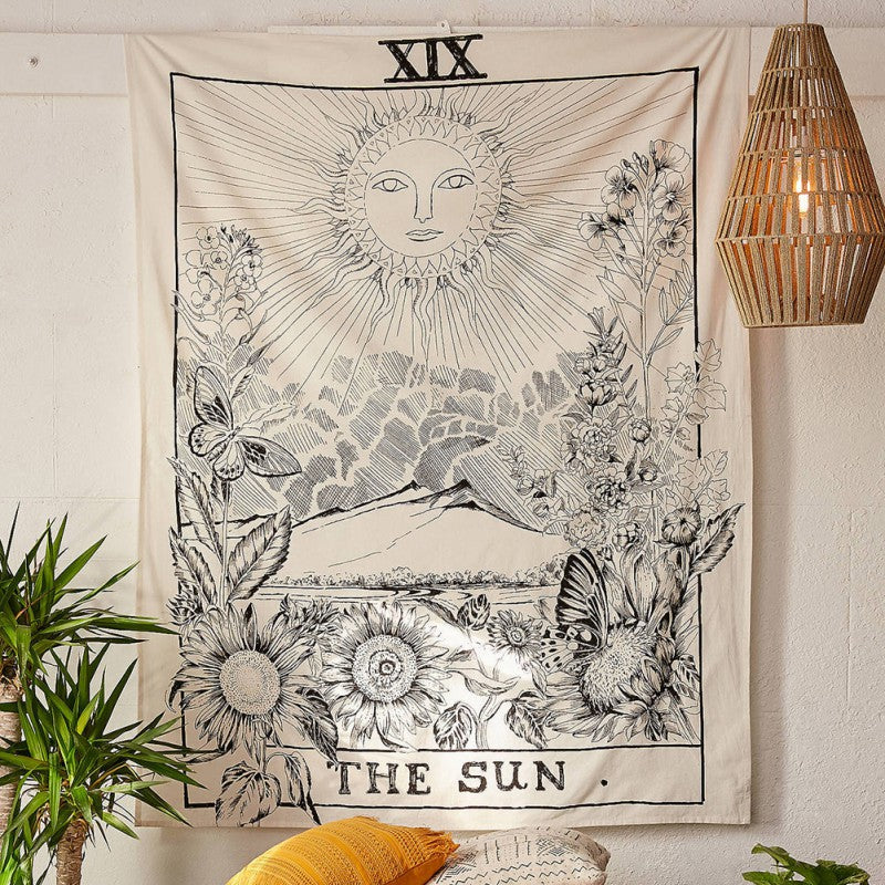 Boho 59x70in  Zodiac and Moon Tapestry Wall Hanging