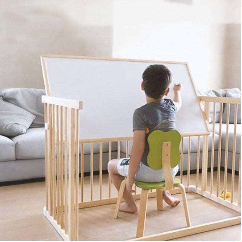 Japanese Style Solid Wood Newborn Crib Splicing Bed Pine With Guardrail