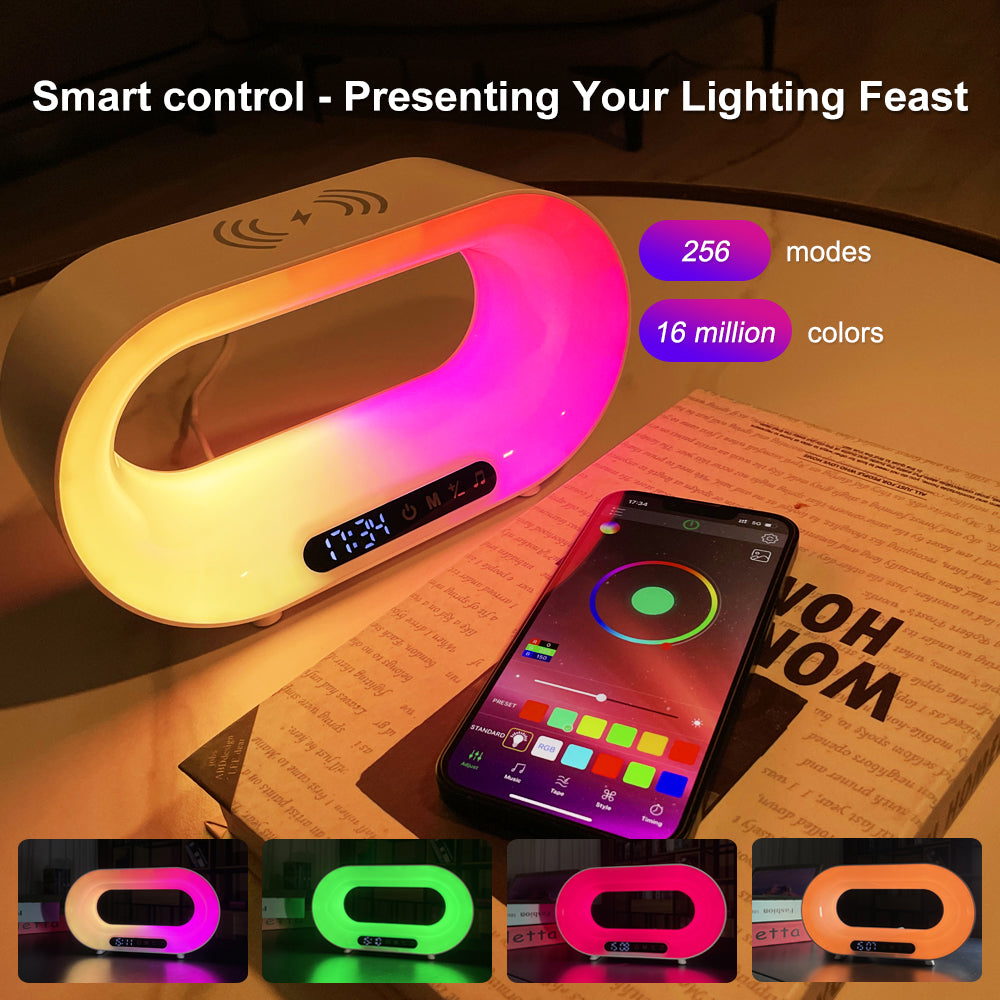 GlowCharge Capsule™ - Wireless Charger Alarm Clock