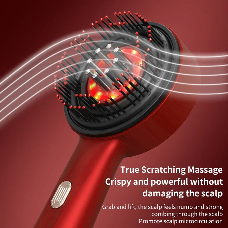 Electric Massage Comb EMS Vibration Hair Growth Massage Scalp Brush Red Light Nourishes Hair Roots anti Hair Loss Essential Oil