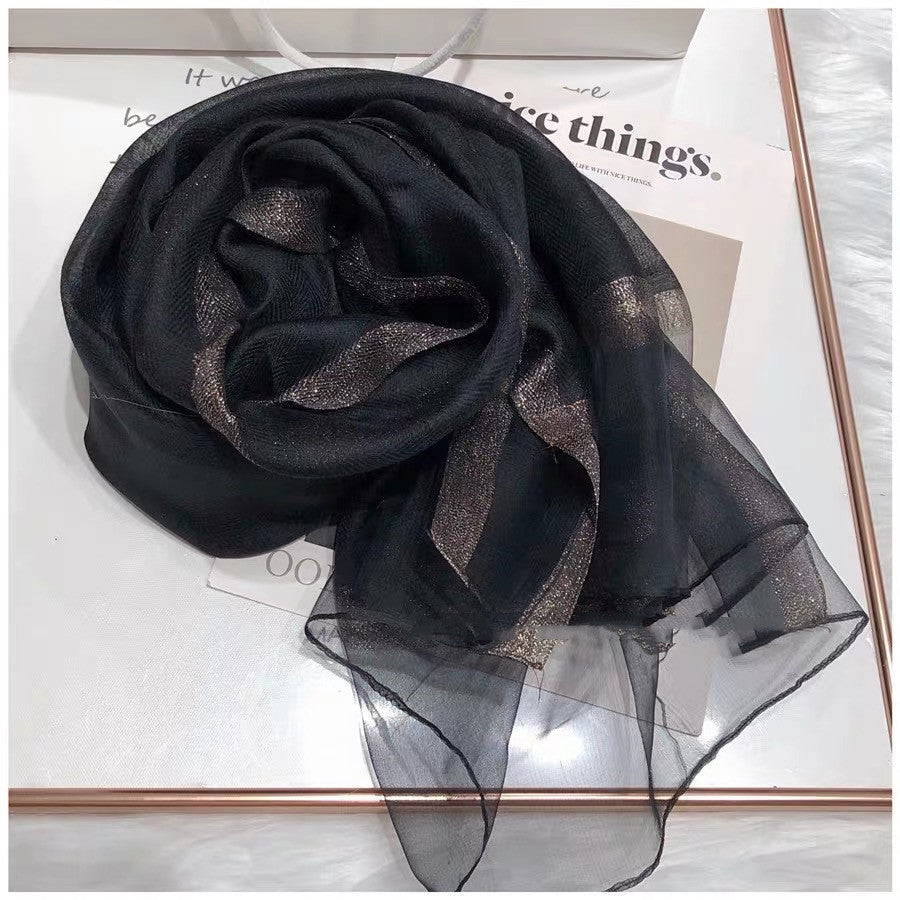 Thin Silk Color Matching Fashion Silk Scarves