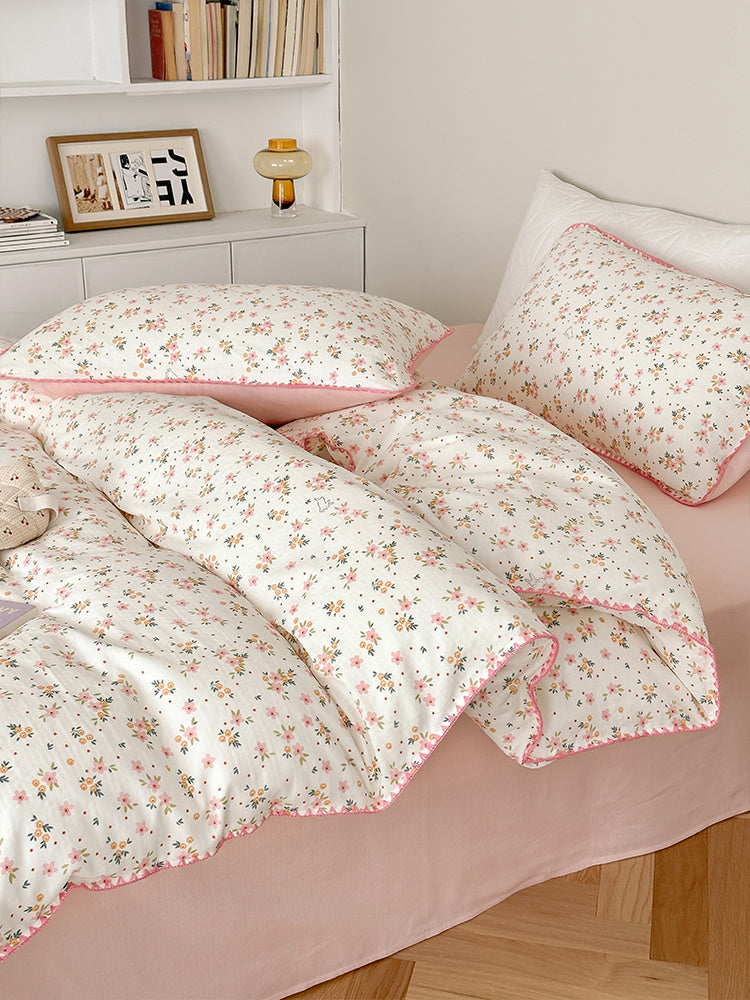 Super Soft Sleep Naked Class A Cotton Double-layer Yarn Four-piece Set