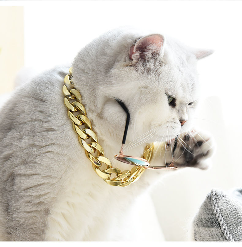 Collar Cat Golden Chain Ornament