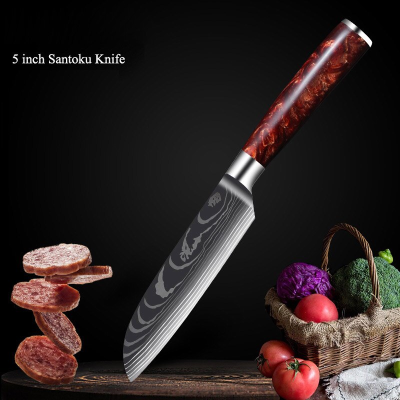 Professinal Knife Set Kitchen Knives Professional Chef Knives Kitchen Knife Japanese 5CR15 440C High Carbon Stainless Steel Pattern Knife