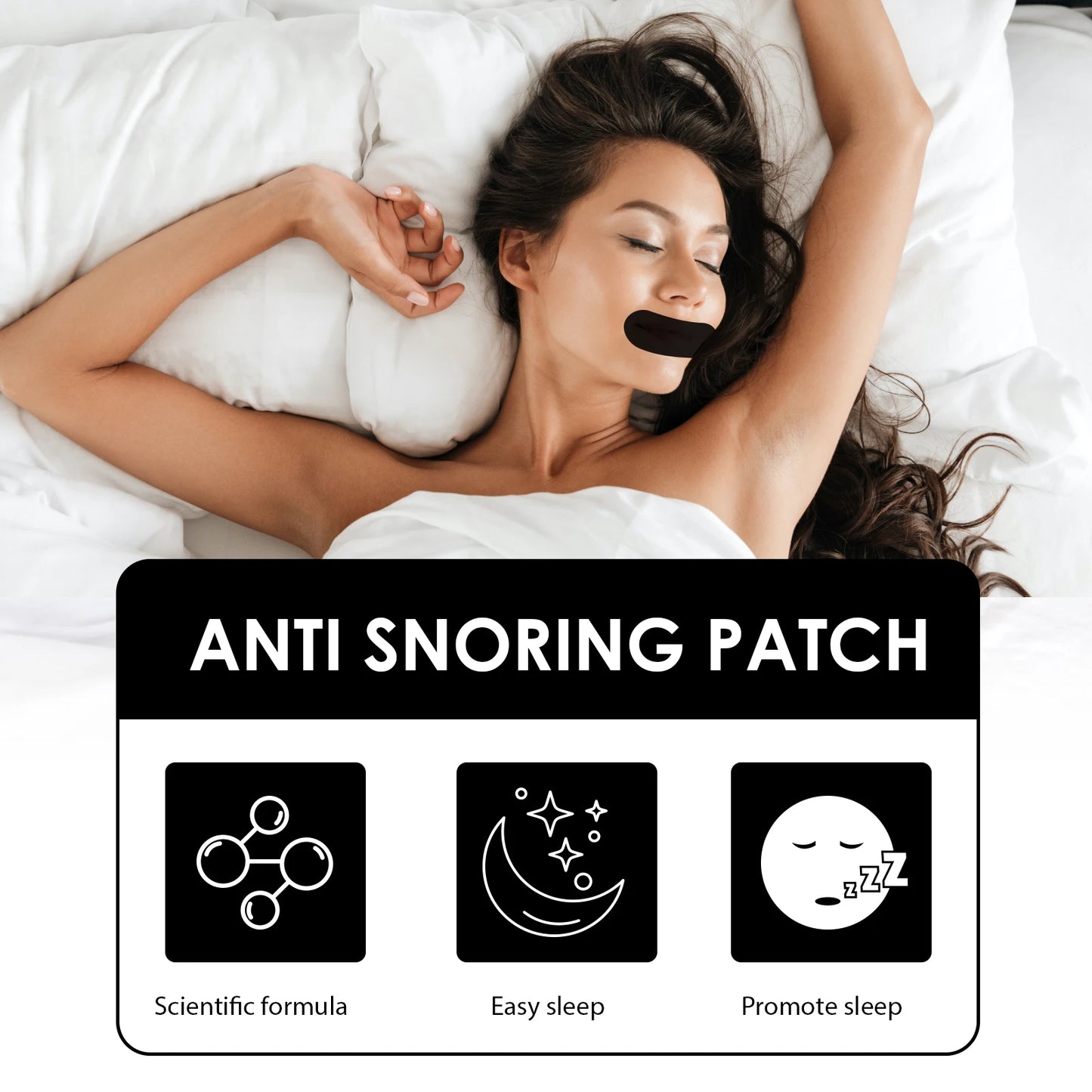 EELHOE Stress Relief Nasal Breathing Anti Snoring Patch Mouth Tape Sleep Strips Anti Snore Closed Mouth Care Adult Snoring Mask