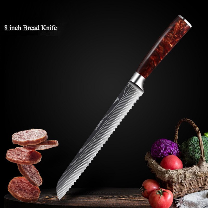 Professinal Knife Set Kitchen Knives Professional Chef Knives Kitchen Knife Japanese 5CR15 440C High Carbon Stainless Steel Pattern Knife