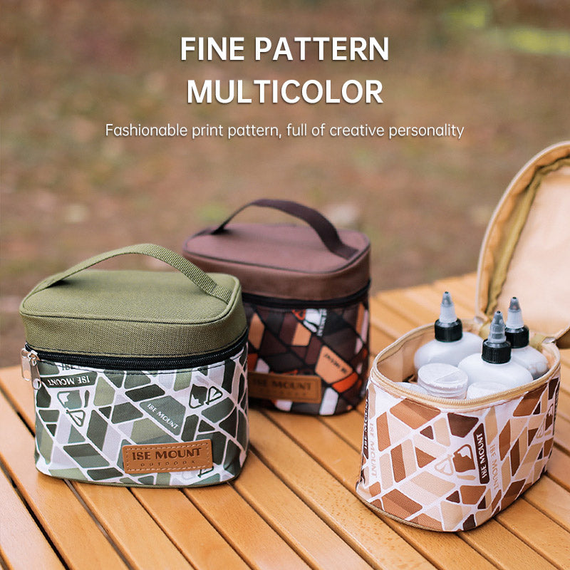 Outdoor seasoning storage bag 7-piece camping seasoning bottle storage bag seasoning can set portable makeup bag