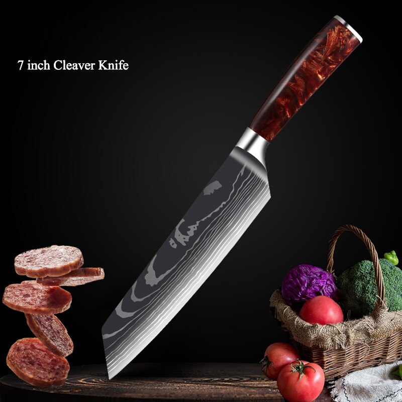 Professinal Knife Set Kitchen Knives Professional Chef Knives Kitchen Knife Japanese 5CR15 440C High Carbon Stainless Steel Pattern Knife