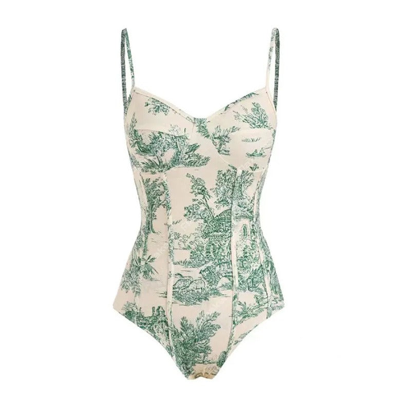 Boho Sexy One-Piece Swimsuit With or Without Skirt